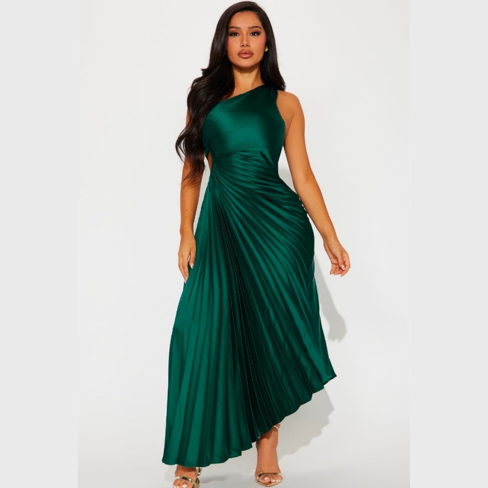 New Without Tag Fashion Nova One Shoulder Green Dress